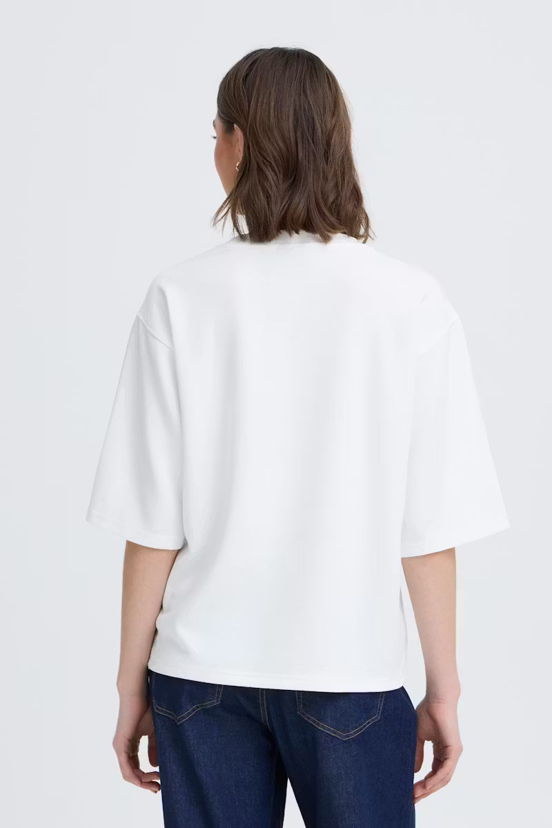 FRANSA Aurora Half Sleeve Sweatshirt - Whisper White