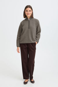 FRANSA Tenya Half Zip Fleece - Brown