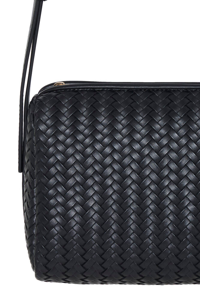 FRANSA Braida Woven Crossbody Bag - Black