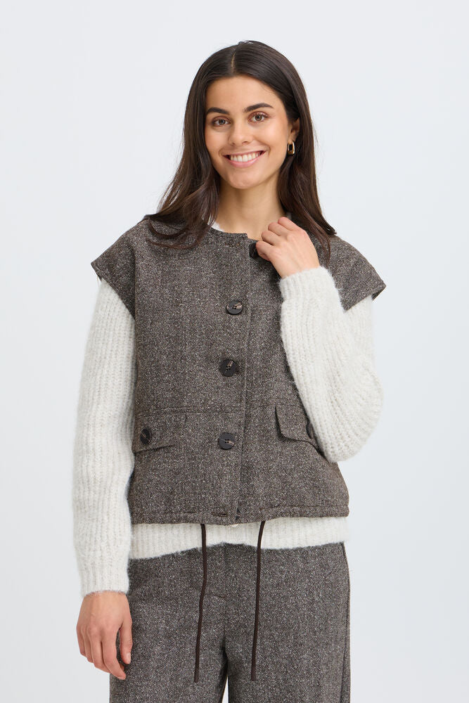 FRANSA Vea Vest - Brown