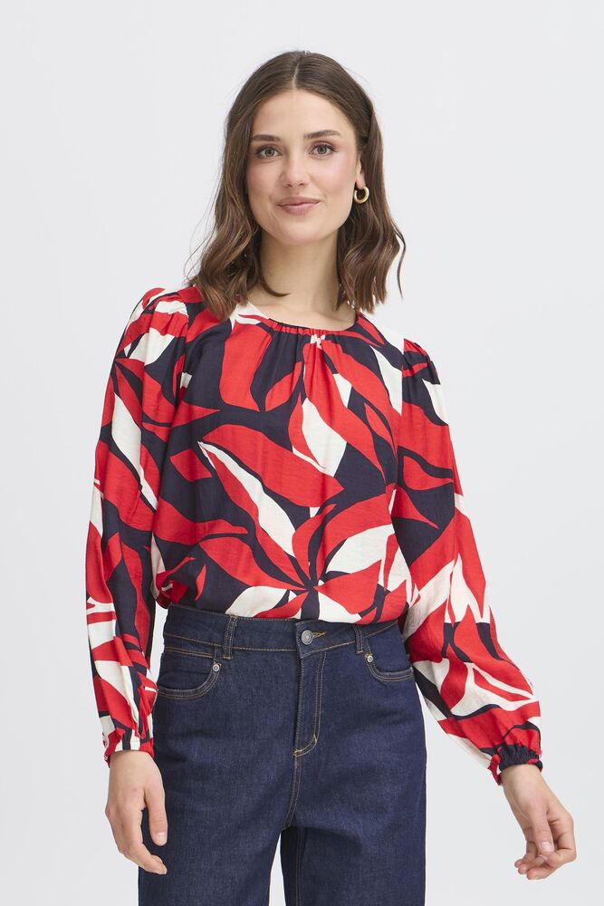 FRANSA Ariana blouse - Red Print