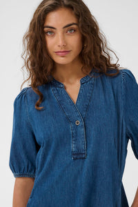 CULTURE Bertelino SS Denim Dress- Dark Denim