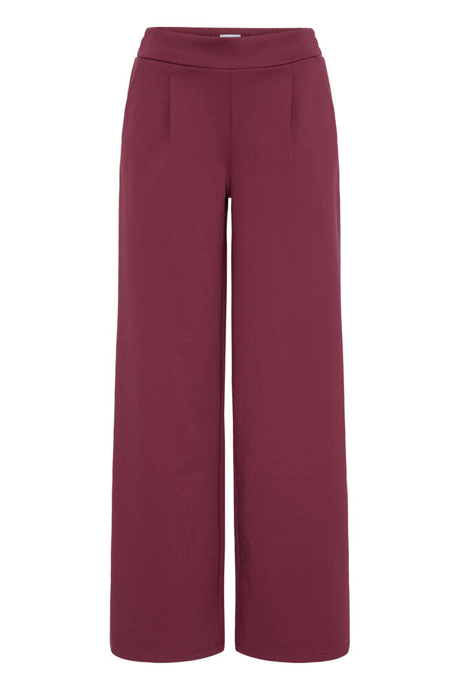ICHI Kate Wide Leg Trouser - Wine