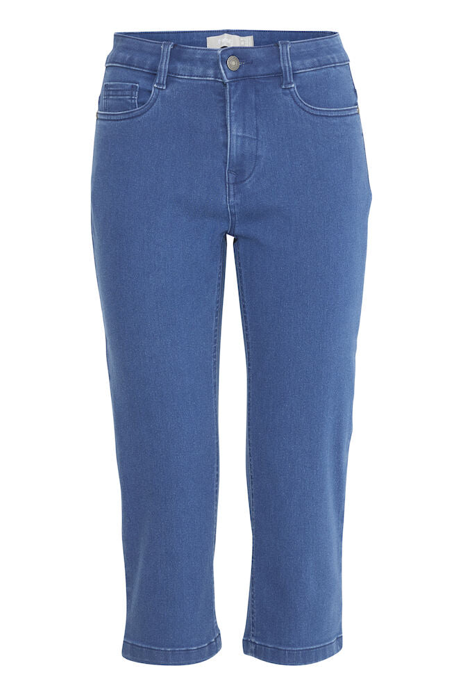 FRANSA Luxe Elli Capri Jeans - Mid Blue