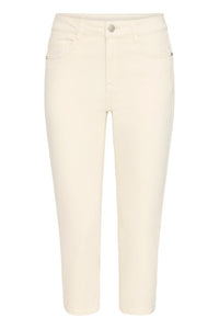 FRANSA Luxe Elli Capri Jeans - Cream