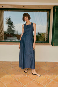 CULTURE Mone Michelle Long Dress - Dark Denim