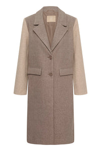 CULTURE Rivala Palona Colour-block Long Coat - Dune