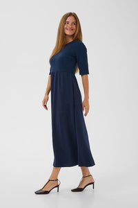 CULTURE Hilde Chabrina Rib Dress - Navy