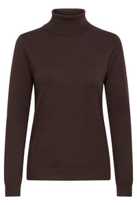 ICHI Luls Turtleneck Jumper - Brown