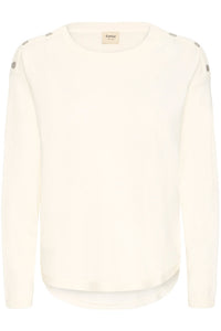 FRANSA Zubasic Round Neck Jumper - Cream