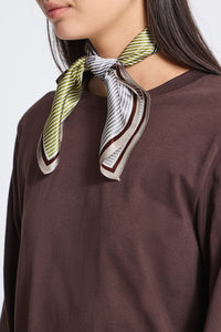ICHI Eda Silk Scarf - Coffee Bean