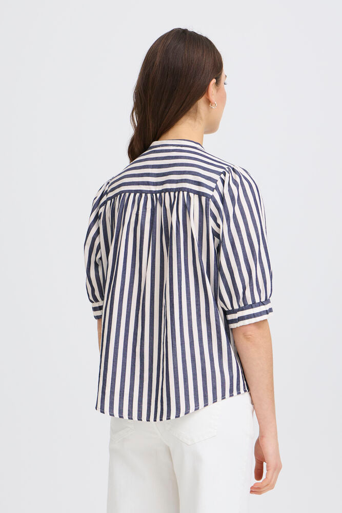 FRANSA Donnie Striped Blouse - Navy