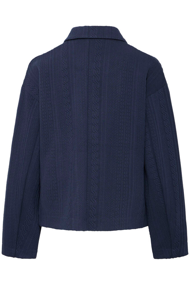 ICHI Kate Cable Jacket - Navy