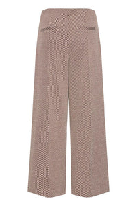 ICHI Kate Twillish Wide Leg Trouser - Brown/Almond