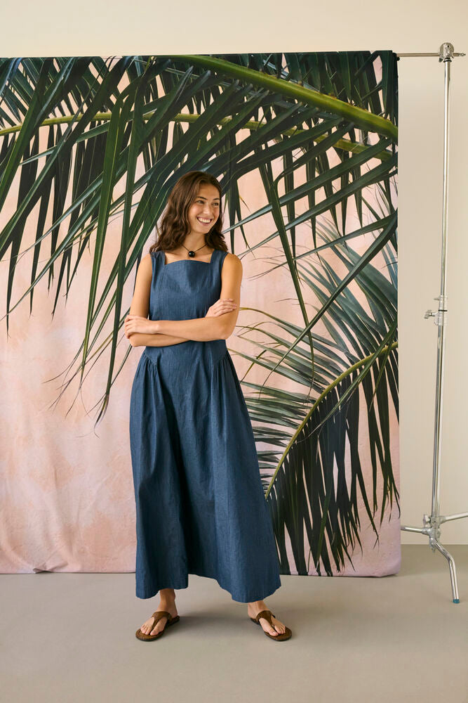 CULTURE Mone Michelle Long Dress - Dark Denim