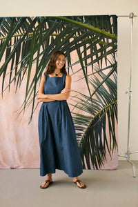 CULTURE Mone Michelle Long Dress - Dark Denim