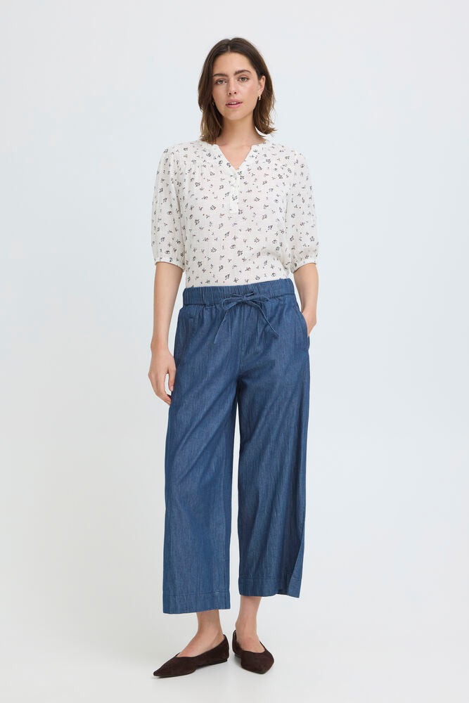 FRANSA Wide Leg Culotte - Denim