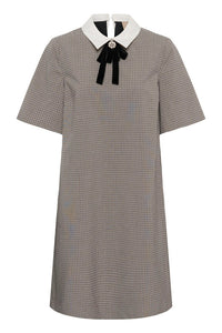CULTURE Cathlin Check Short Dress - Grey