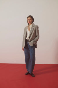 CULTURE Celena Check Blazer - Grey