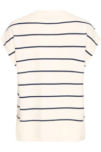 FRANSA Short Sleeve Jumper - Navy/White