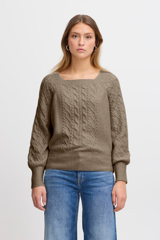 ICHI Liyanna Jumper - Taupe