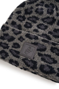 CULTURE Merva Beanie Hat - Grey Leopard