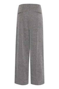 ICHI Kate Jacquard Trouser - Black Herringbone
