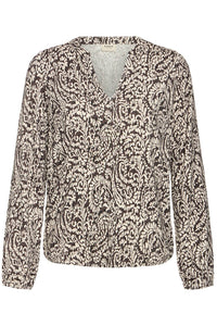 FRANSA Amy Blouse - Chocolate Print