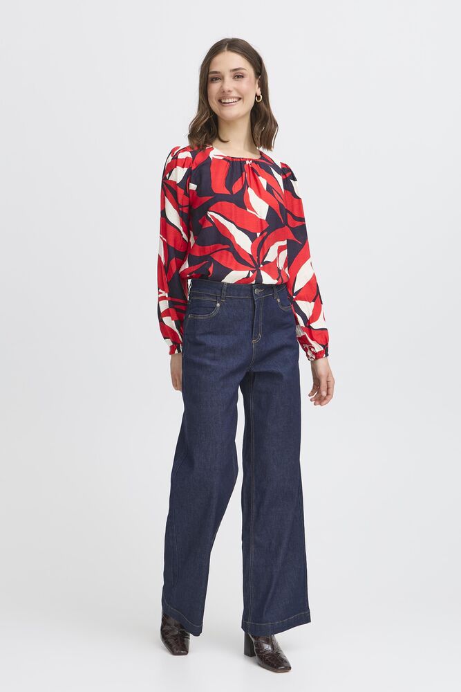 FRANSA Ariana blouse - Red Print