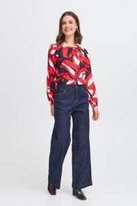 FRANSA Ariana blouse - Red Print