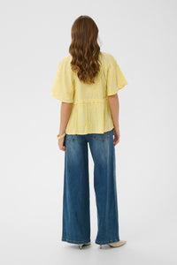 CULTURE Jalia Textured Blouse - Lemon