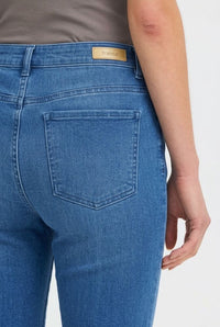 FRANSA Luxe Elli Capri Jeans - Mid Blue