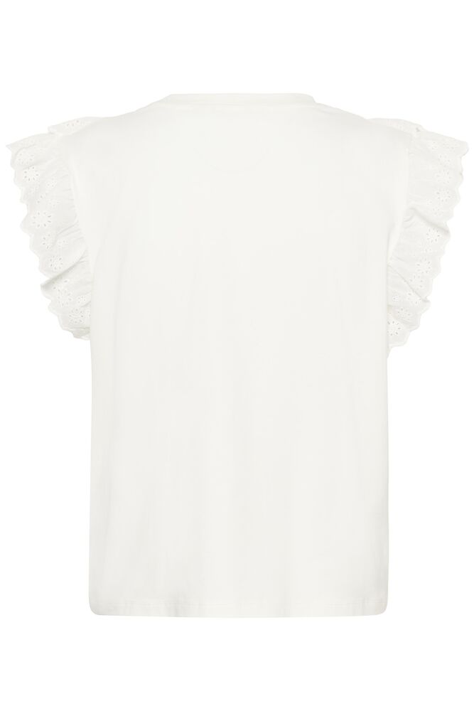 CULTURE Maisy Frill Detail T-Shirt - White