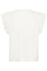CULTURE Maisy Frill Detail T-Shirt - White