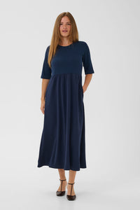 CULTURE Hilde Chabrina Rib Dress - Navy