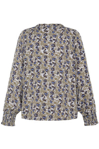 FRANSA Gladis Blouse - Green Print