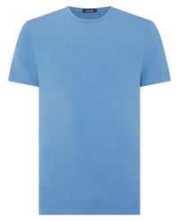 REMUS UOMO O-Neck Casual T-Shirt - Sky Blue