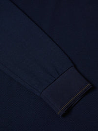 DG'S DRIFTER Long Sleeve Casual Polo Shirt - Navy