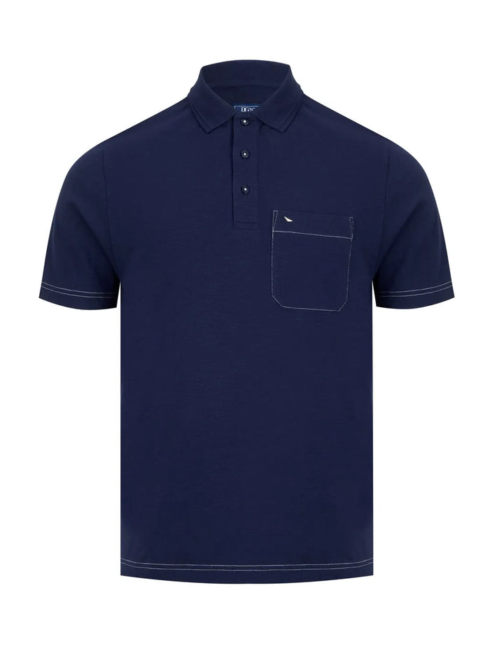 DG'S DRIFTER Casual Short Sleeve Polo Shirt - Navy
