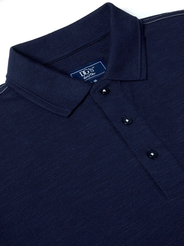 DG'S DRIFTER Casual Short Sleeve Polo Shirt - Navy