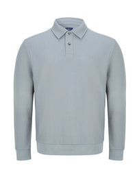 DG'S DRIFTER Long Sleeve Casual Polo Shirt - Light Grey
