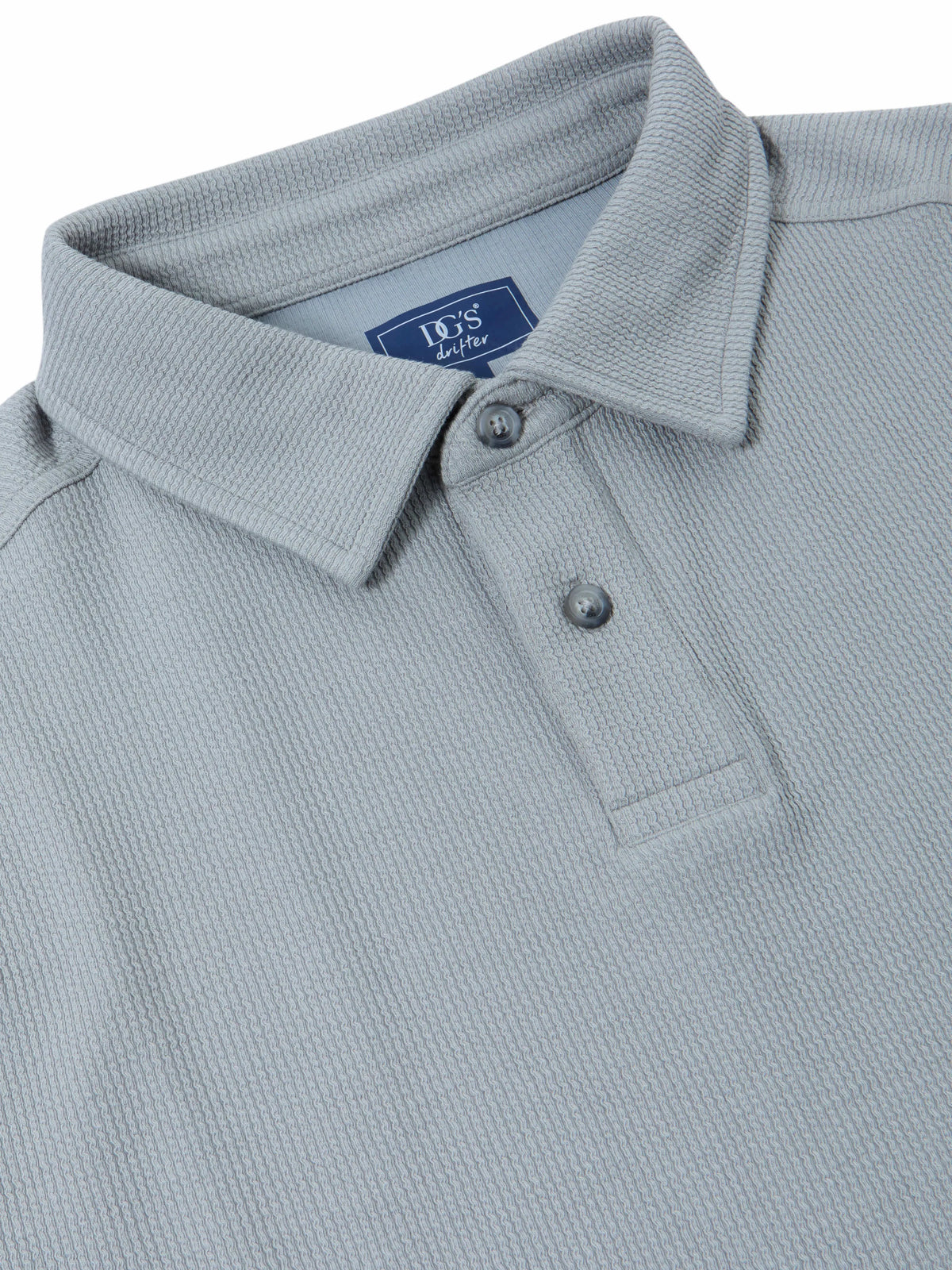 DG'S DRIFTER Long Sleeve Casual Polo Shirt - Light Grey
