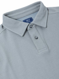DG'S DRIFTER Long Sleeve Casual Polo Shirt - Light Grey