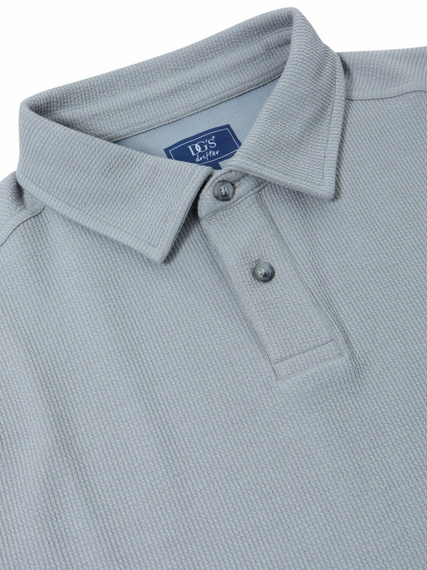 DG'S DRIFTER Long Sleeve Casual Polo Shirt - Light Grey