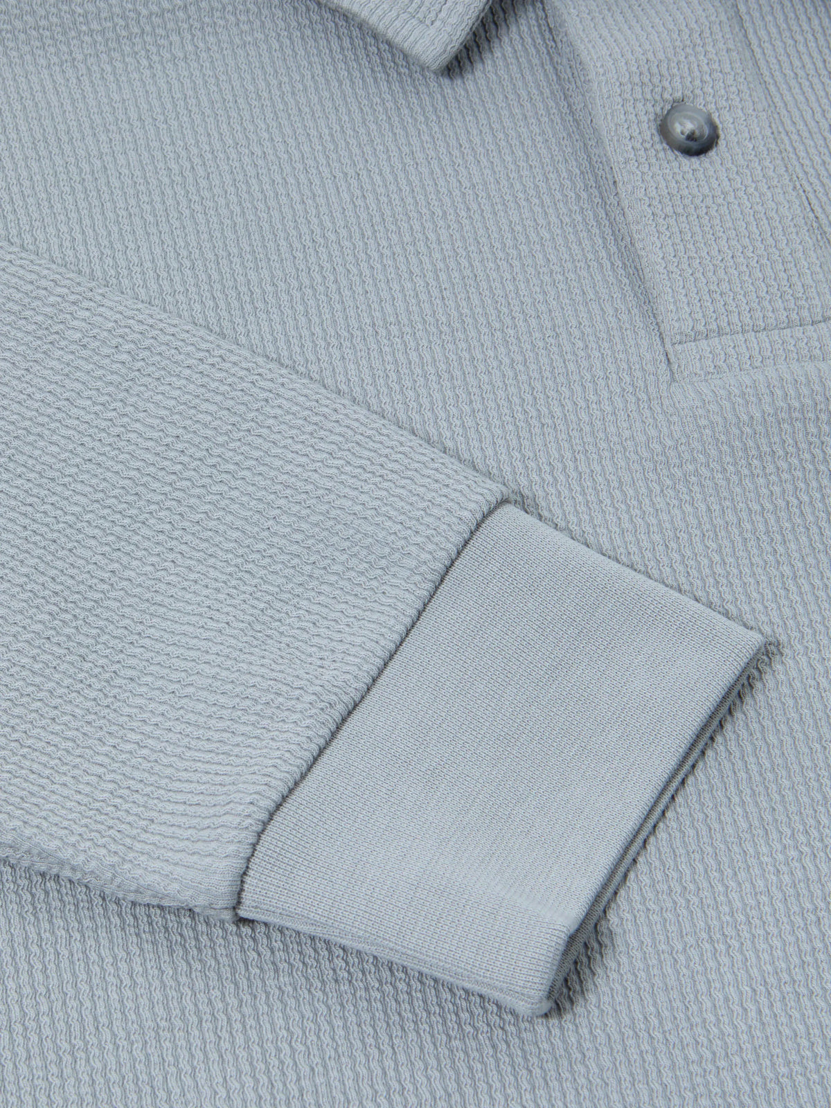 DG'S DRIFTER Long Sleeve Casual Polo Shirt - Light Grey