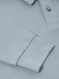 DG'S DRIFTER Long Sleeve Casual Polo Shirt - Light Grey