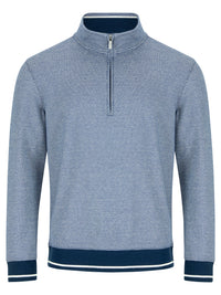 DG'S DRIFTER Textured Half Zip Sweater - Navy