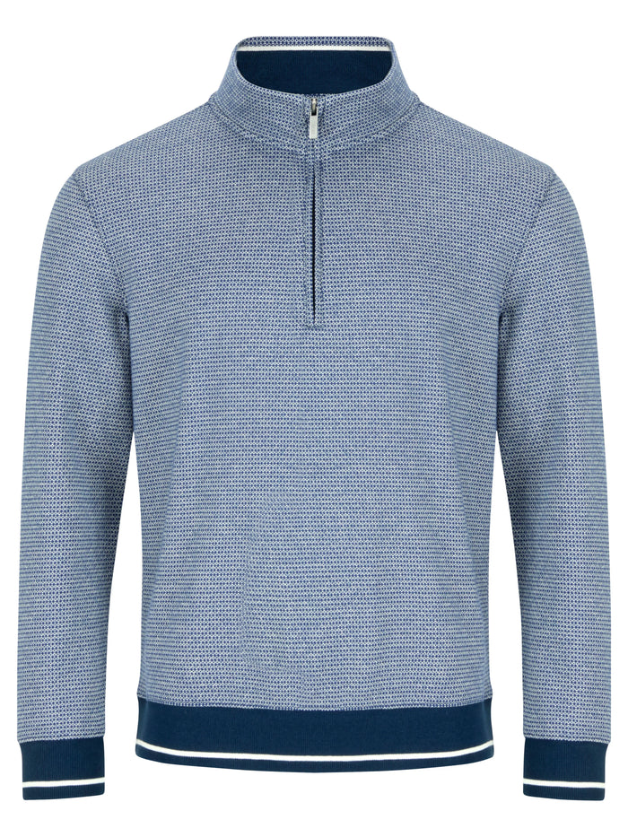 DG'S DRIFTER Textured Half Zip Sweater - Navy