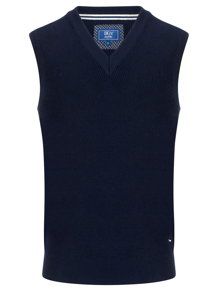 DG'S DRIFTER Sleeveless V-Neck Sweater - Navy