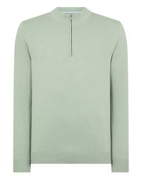 REMUS UOMO Men's Cotton Half Zip Jumper - Green